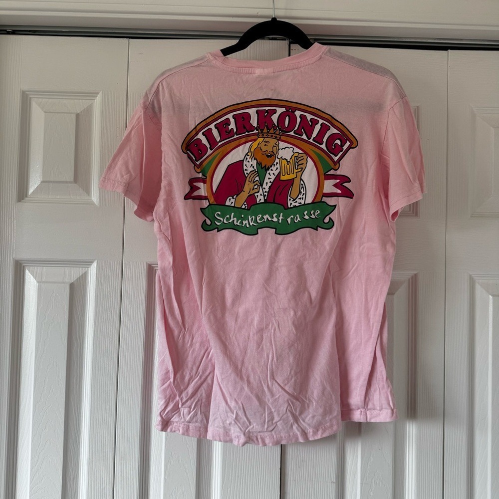 Rich Plus Bier Konig Graphic Tee Shirt Pink Women XL Schinkenstrasse Souvenir - Picture 6 of 6